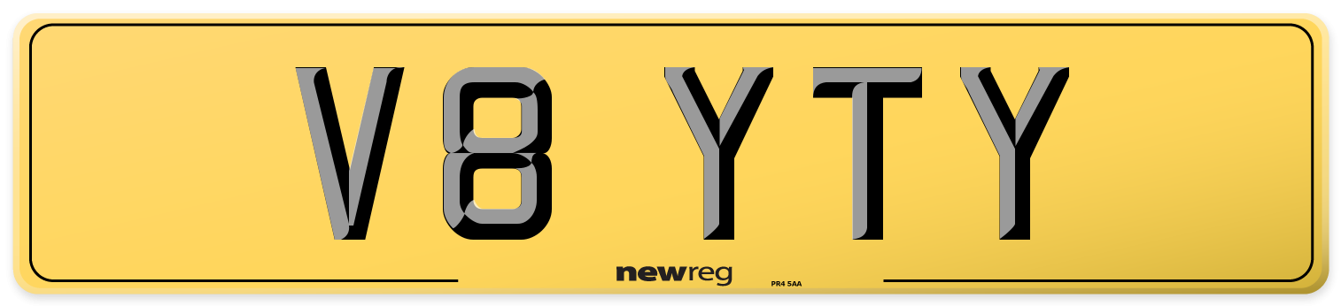 V8 YTY Rear Number Plate