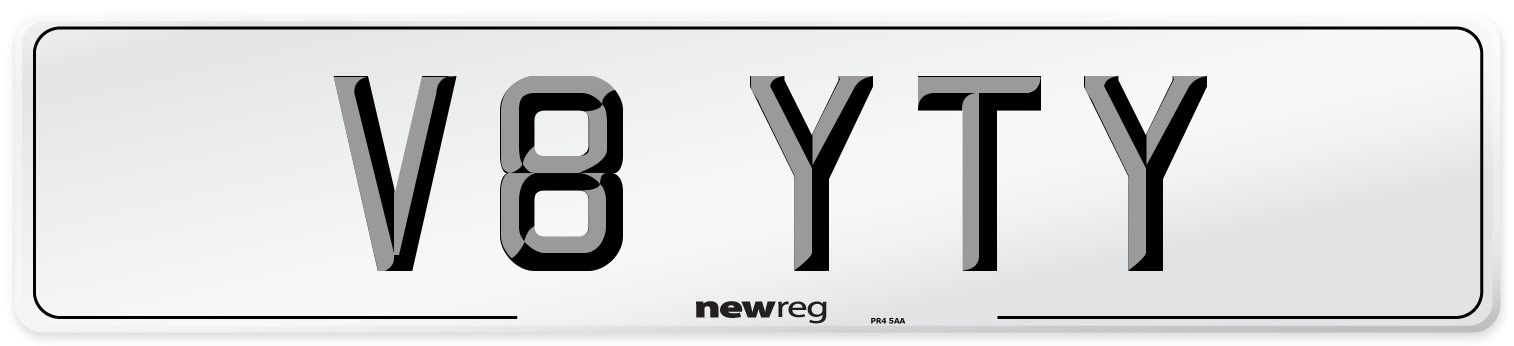 V8 YTY Front Number Plate