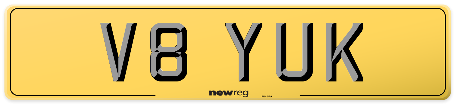 V8 YUK Rear Number Plate