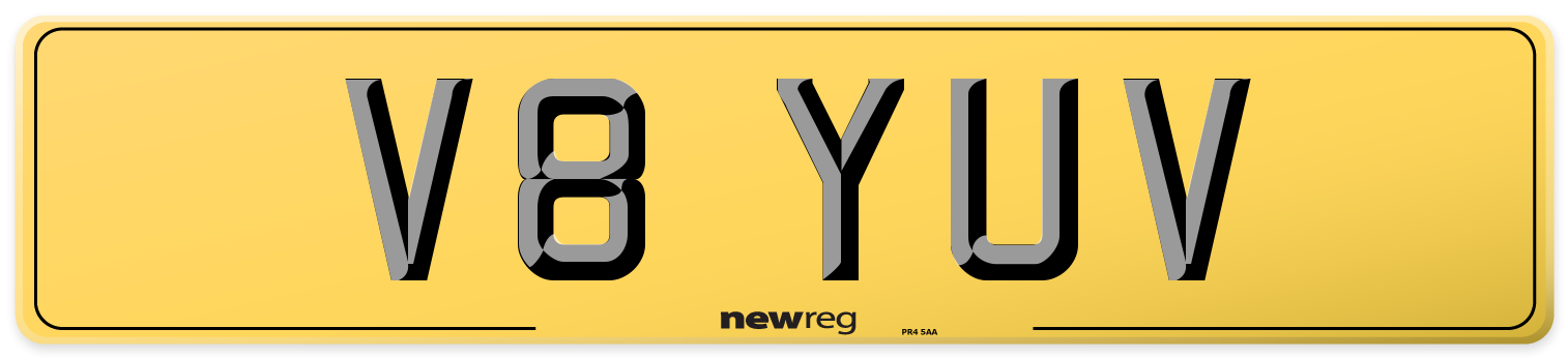 V8 YUV Rear Number Plate