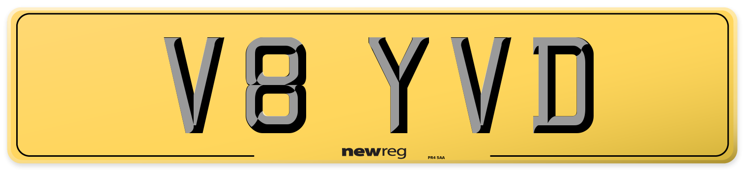 V8 YVD Rear Number Plate