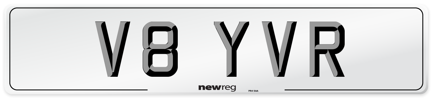 V8 YVR Front Number Plate
