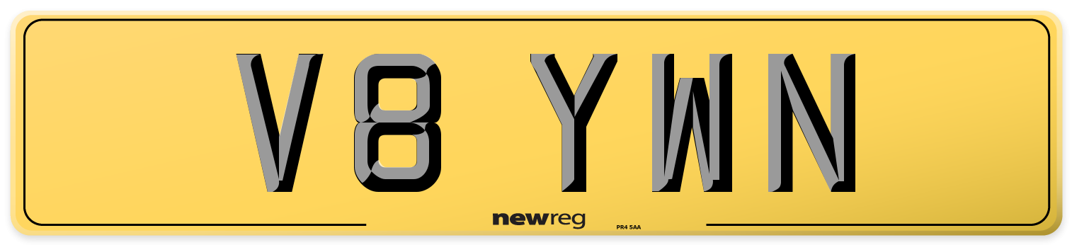 V8 YWN Rear Number Plate