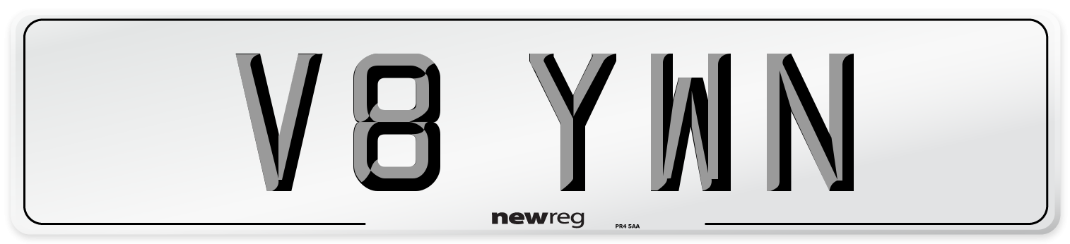 V8 YWN Front Number Plate