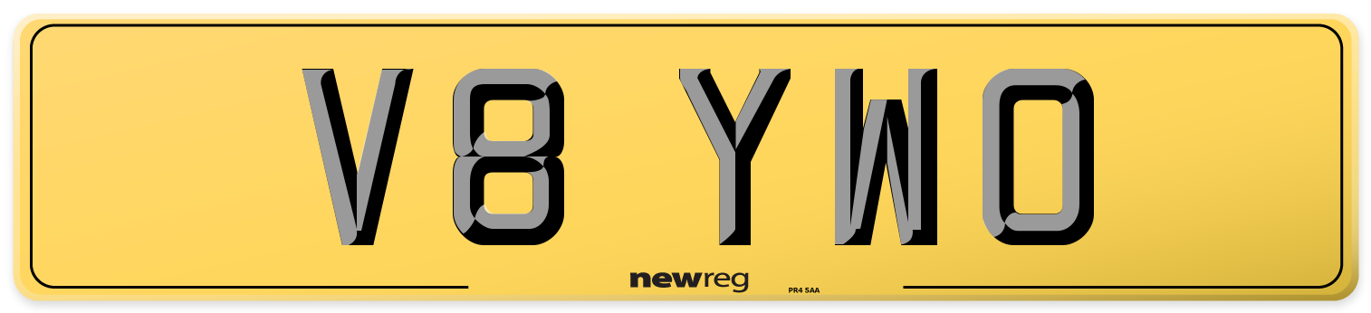 V8 YWO Rear Number Plate
