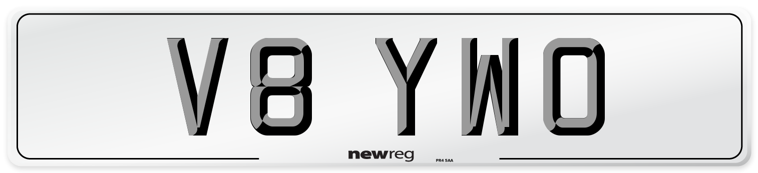 V8 YWO Front Number Plate