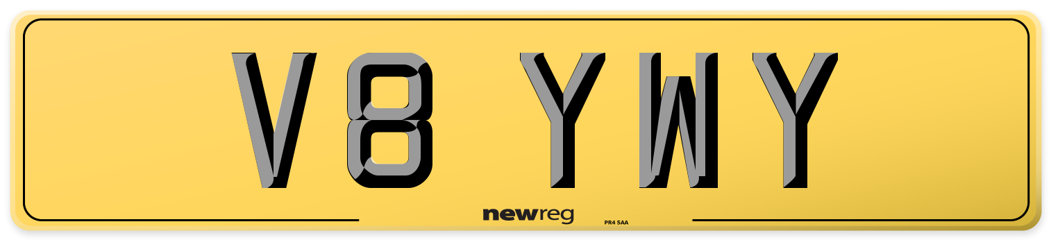 V8 YWY Rear Number Plate
