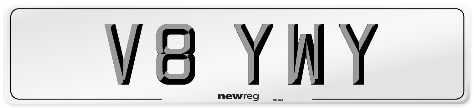 V8 YWY Front Number Plate
