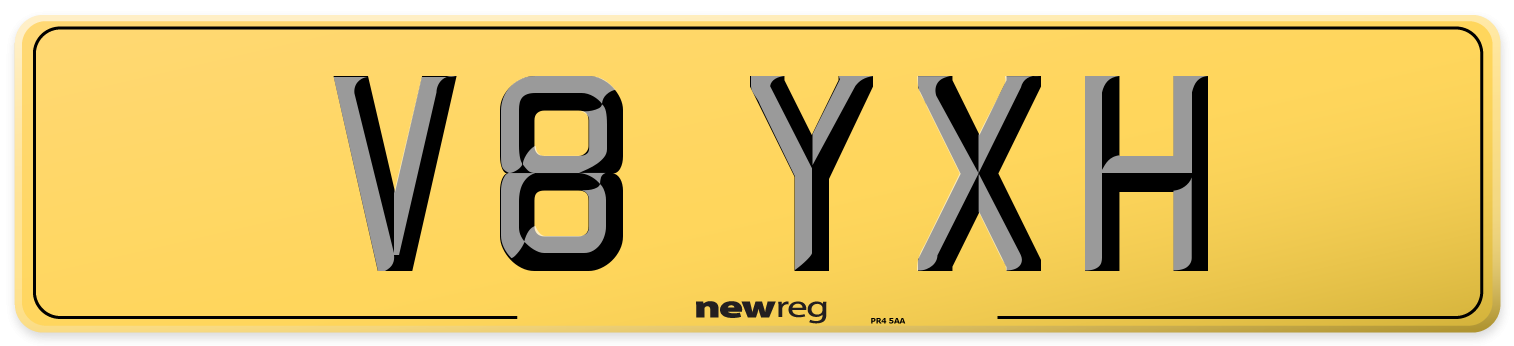 V8 YXH Rear Number Plate