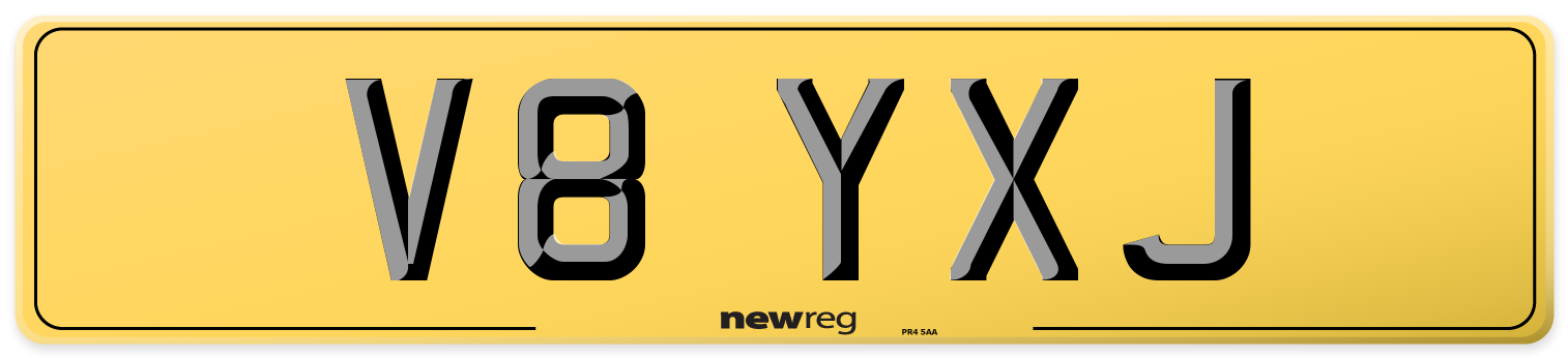 V8 YXJ Rear Number Plate