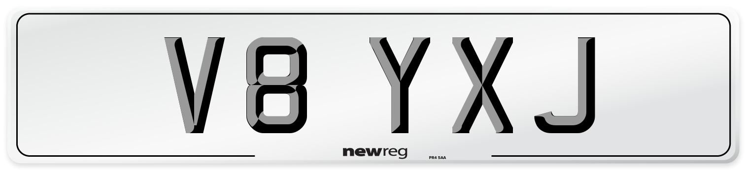 V8 YXJ Front Number Plate