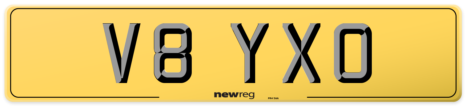 V8 YXO Rear Number Plate