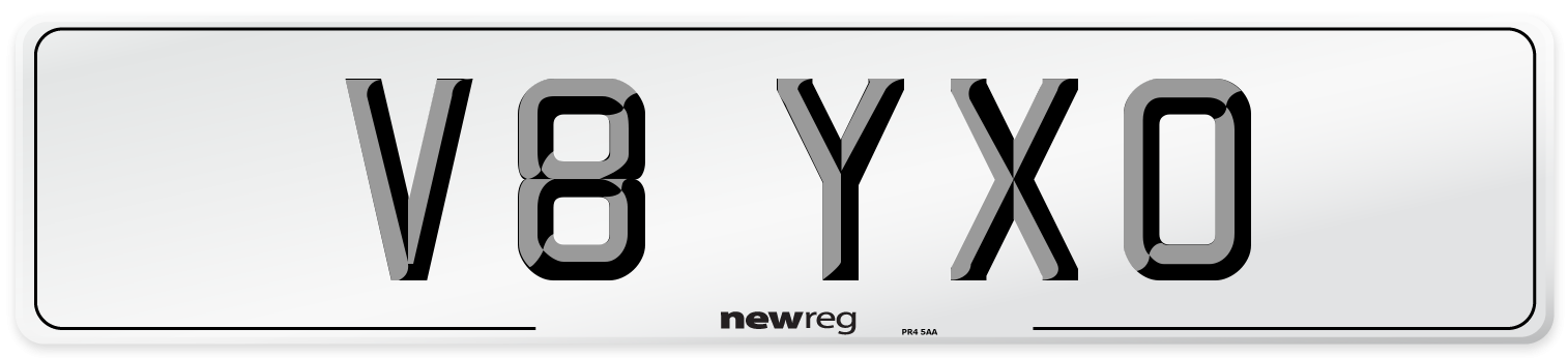 V8 YXO Front Number Plate