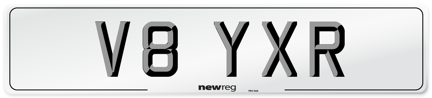 V8 YXR Front Number Plate