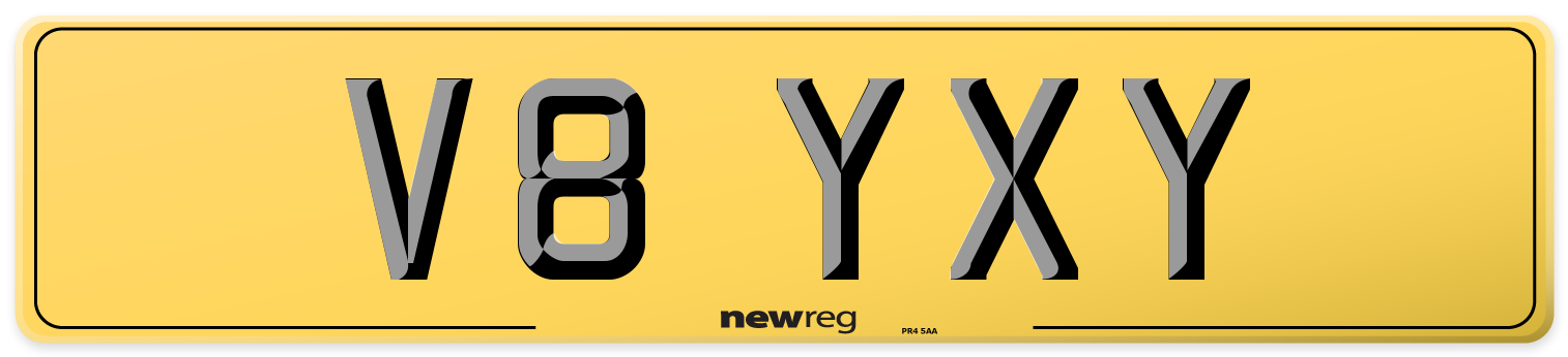 V8 YXY Rear Number Plate
