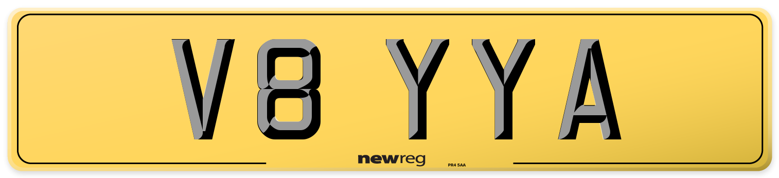 V8 YYA Rear Number Plate