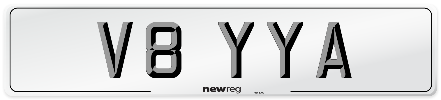 V8 YYA Front Number Plate