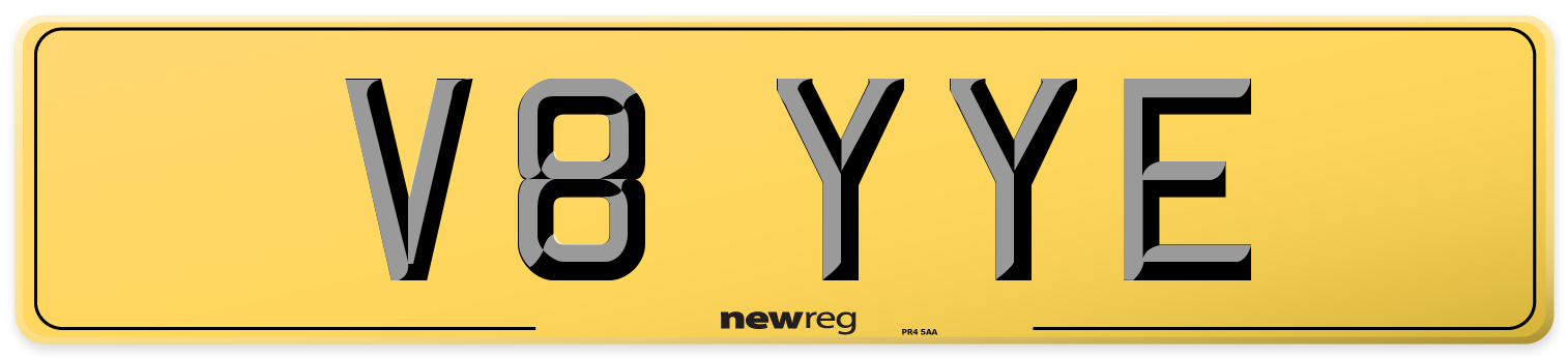 V8 YYE Rear Number Plate