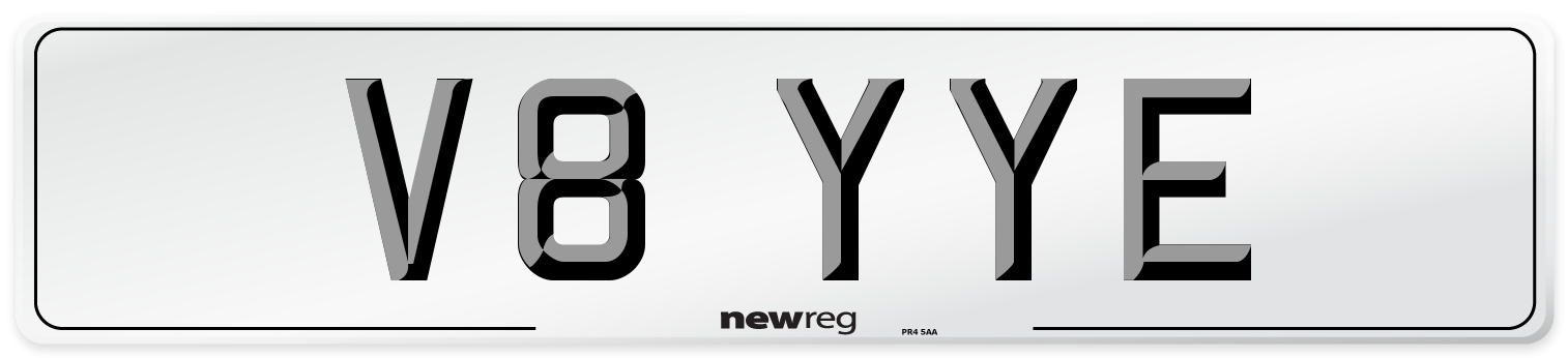 V8 YYE Front Number Plate
