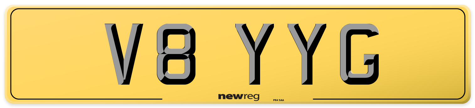 V8 YYG Rear Number Plate