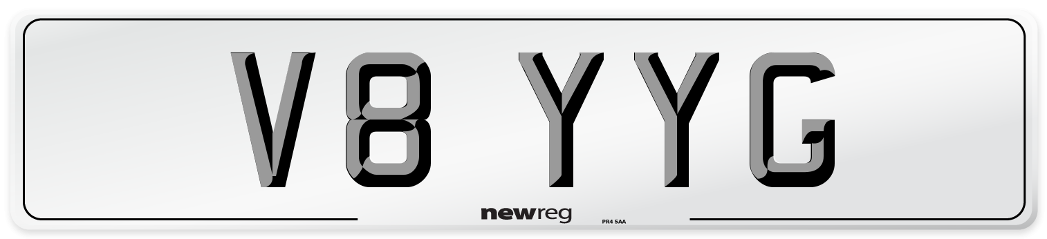 V8 YYG Front Number Plate