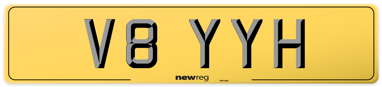 V8 YYH Rear Number Plate