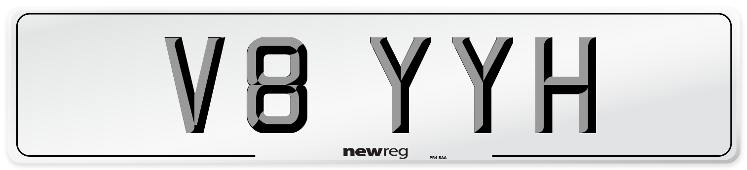 V8 YYH Front Number Plate