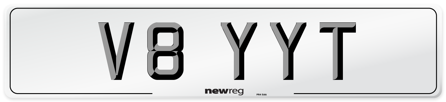 V8 YYT Front Number Plate