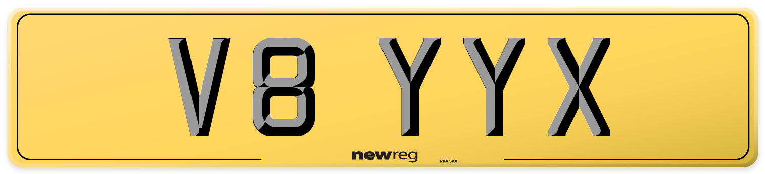 V8 YYX Rear Number Plate