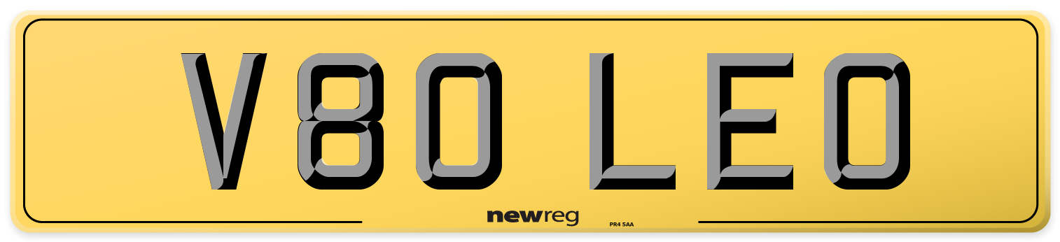 V80 LEO Rear Number Plate