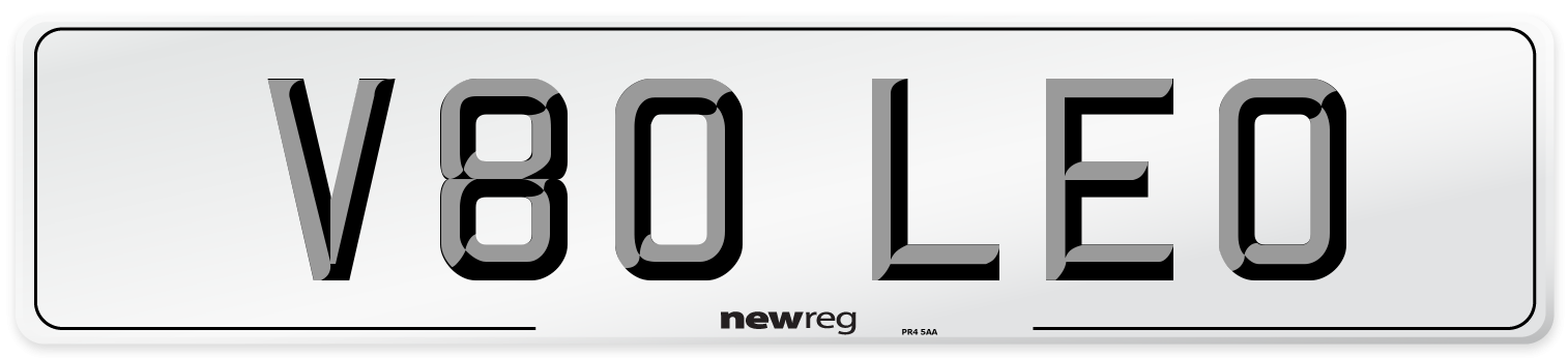 V80 LEO Front Number Plate