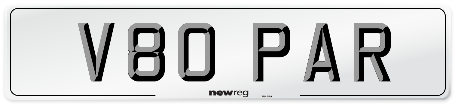 V80 PAR Front Number Plate