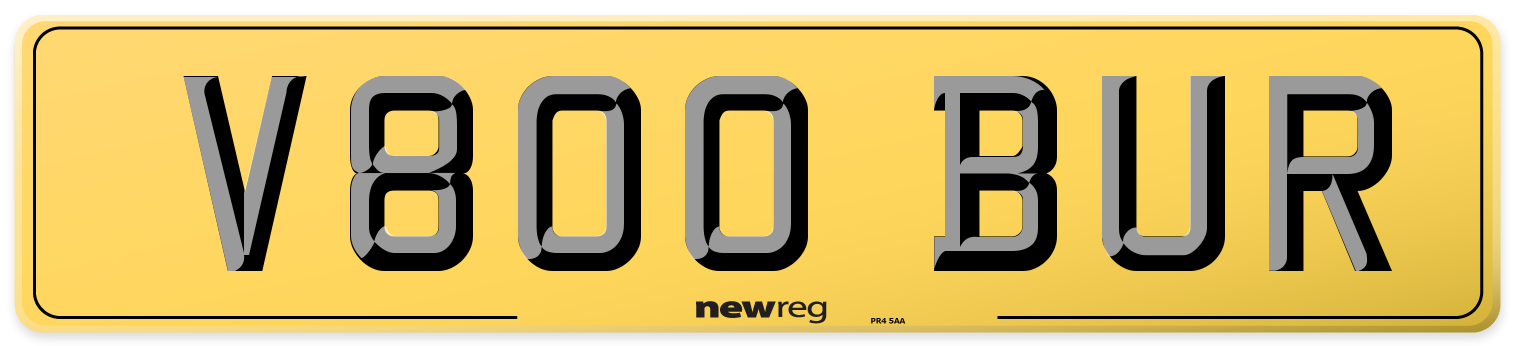 V800 BUR Rear Number Plate