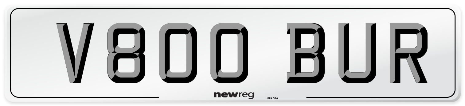 V800 BUR Front Number Plate