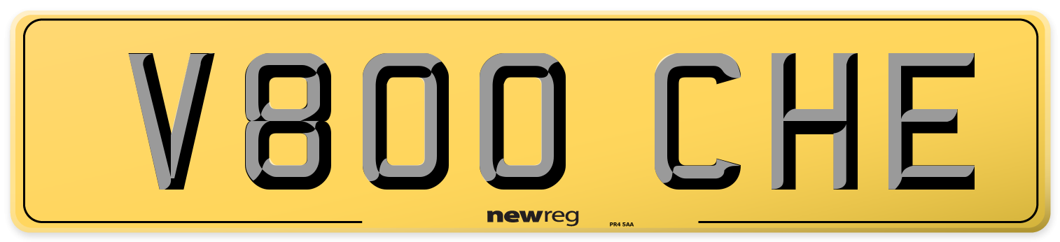 V800 CHE Rear Number Plate