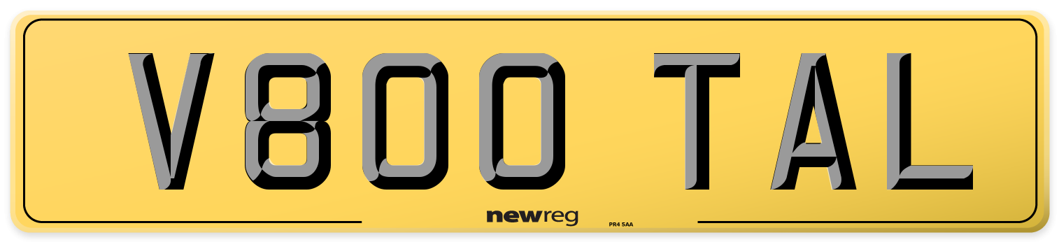 V800 TAL Rear Number Plate