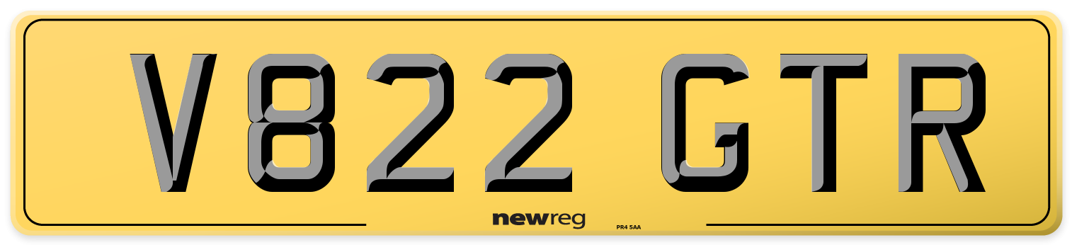 V822 GTR Rear Number Plate