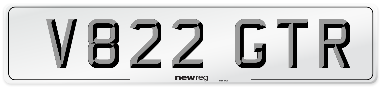 V822 GTR Front Number Plate