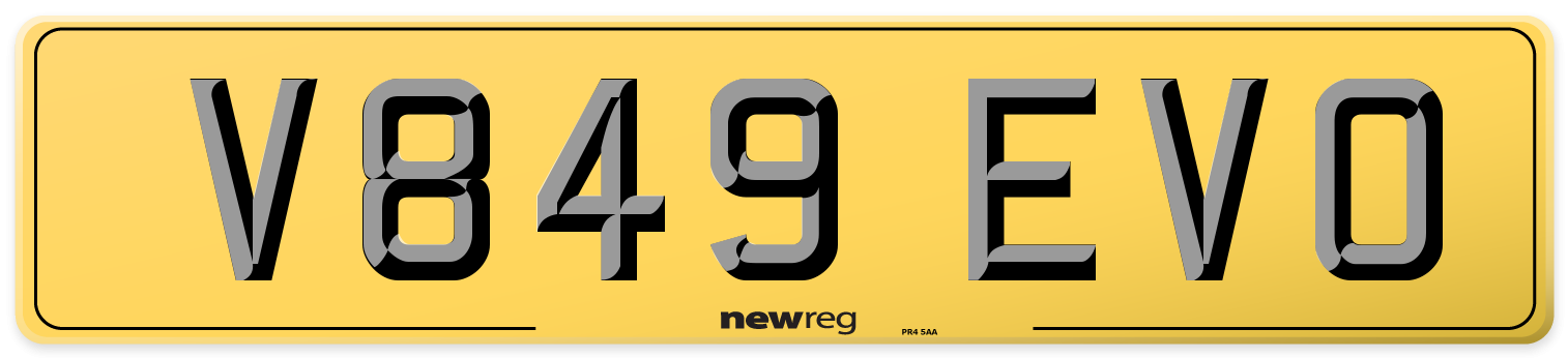 V849 EVO Rear Number Plate