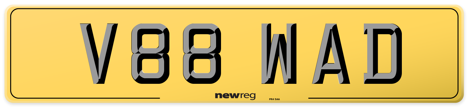 V88 WAD Rear Number Plate