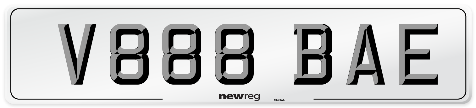 V888 BAE Front Number Plate