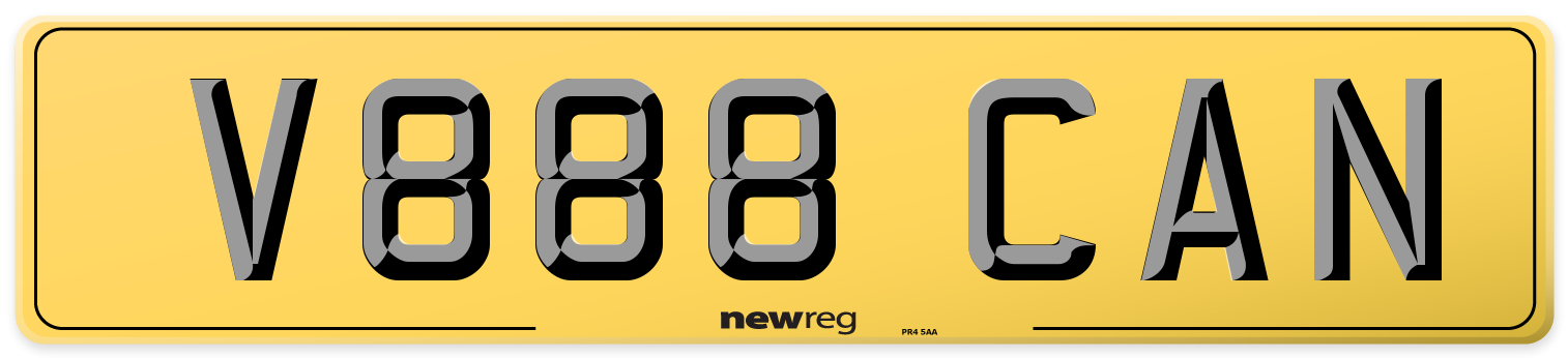 V888 CAN Rear Number Plate