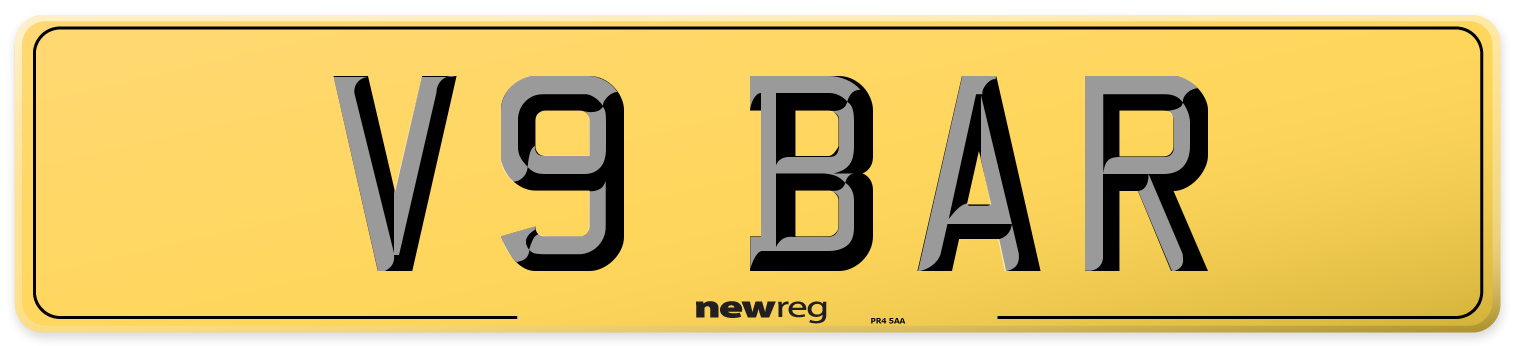 V9 BAR Rear Number Plate