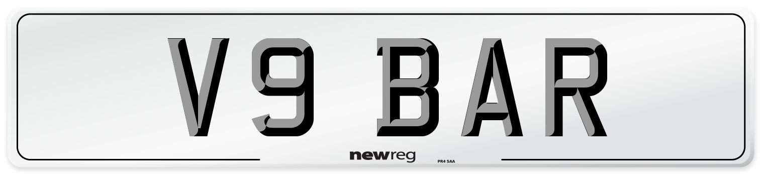 V9 BAR Front Number Plate