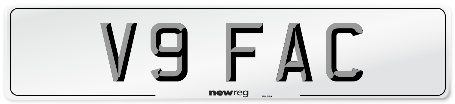 V9 FAC Front Number Plate