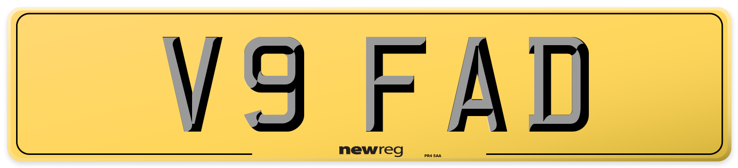 V9 FAD Rear Number Plate