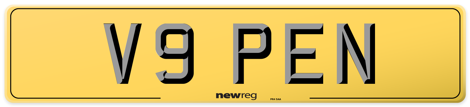 V9 PEN Rear Number Plate