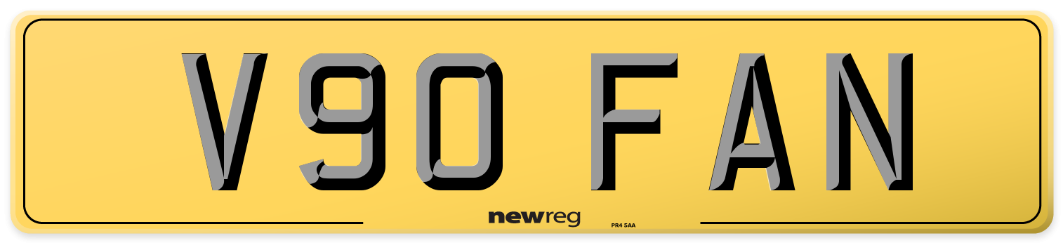 V90 FAN Rear Number Plate