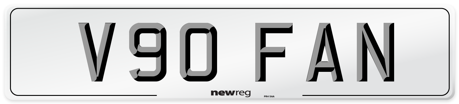 V90 FAN Front Number Plate