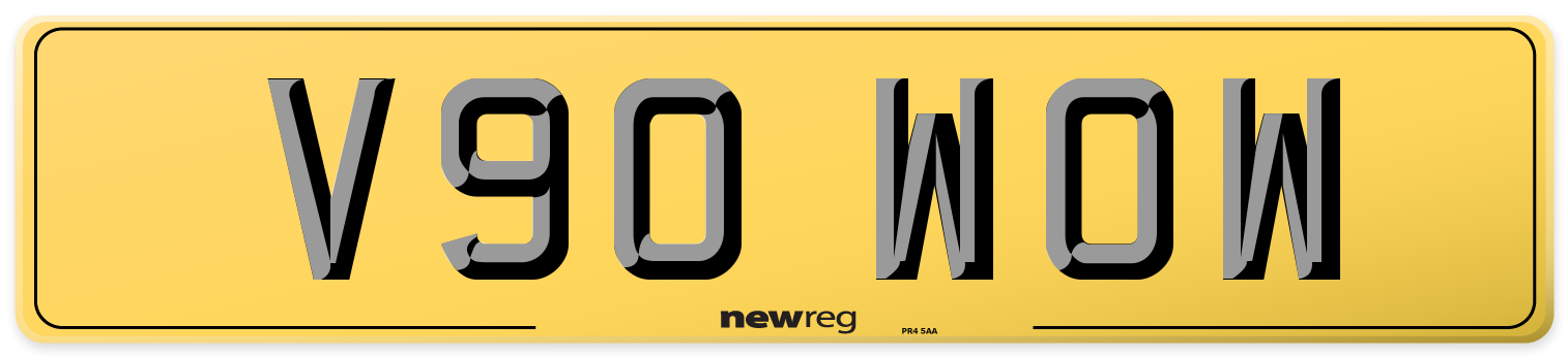 V90 WOW Rear Number Plate